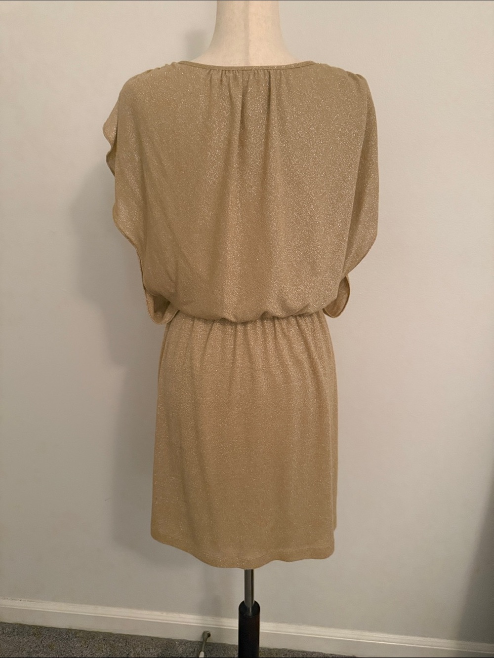 Gold Mini Dress, Size 6 - Picture 3 of 5